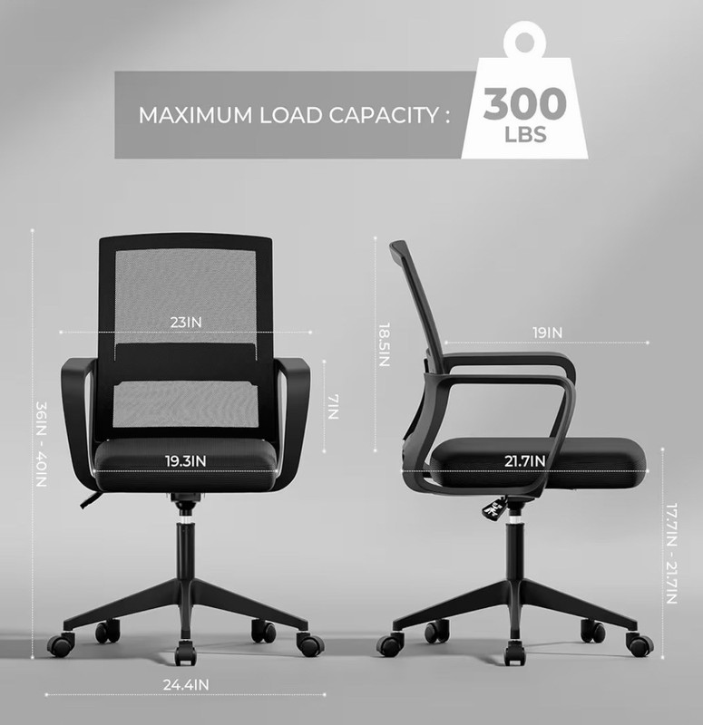 SUKIDA Desk Chair Mesh Office Chair with Upholstery Executive Office Chairs New gallery