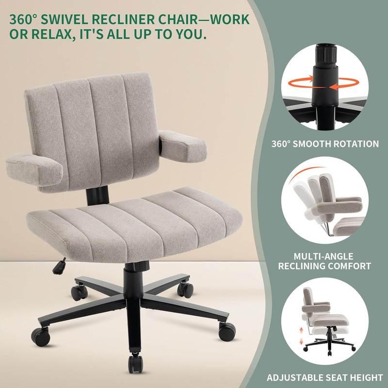 Vigosit Ergonomic Criss Cross Office Chair - Adjustable Desk Chair with Wide Arm gallery