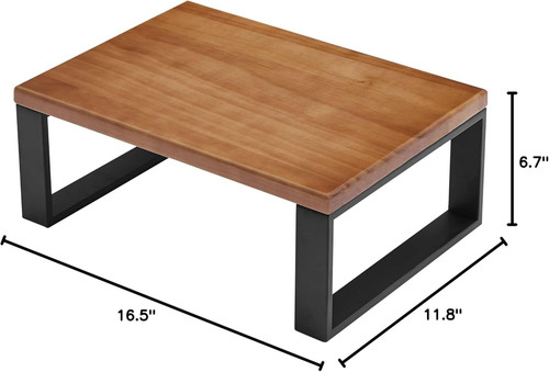 Solid Wooden Step Stool for Adults Seniors Non-Slip, Heavy Duty Light Walnut gallery