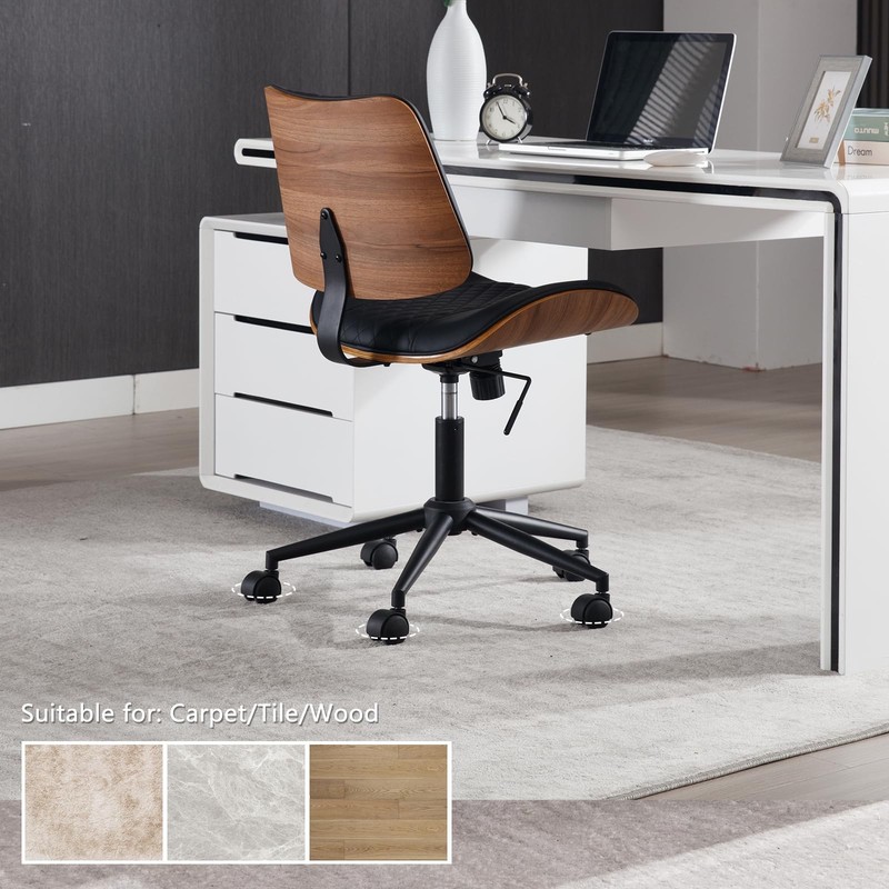 BERYTH Home Office Chair No Arms with Wheels, Adjustable Height Small Desk Chair gallery