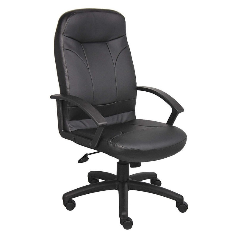GRAINGER APPROVED 452R32 Office Chair,46.5 in H,Black 452R32