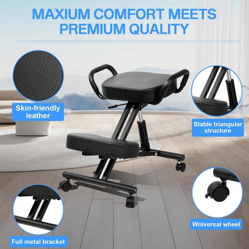 Ergonomic Kneeling Chair with Back Support, Adjustable Stool for Home and Office gallery