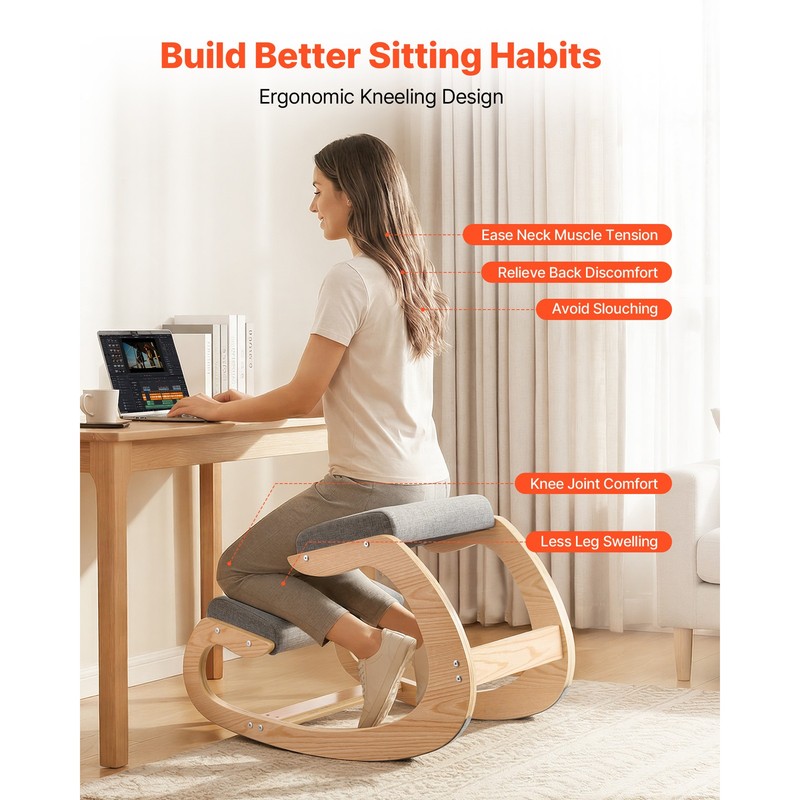 Uimoso Ergonomic Kneeling Chair with Adjustable Height and Comfortable Cushions gallery