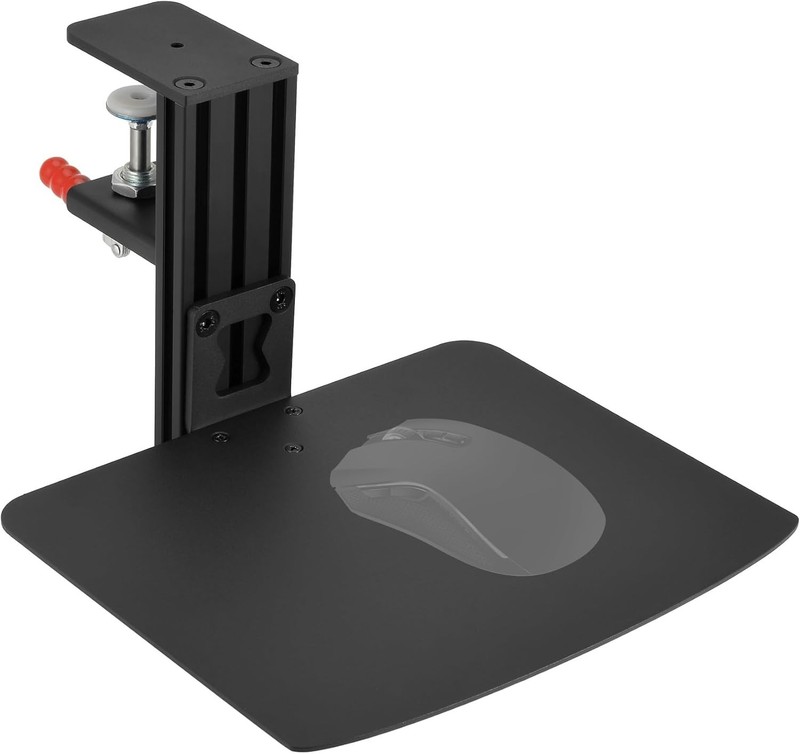 Metal Clamp-on Adjustable Computer Mouse Pad and Device Holder for Desks Meta...