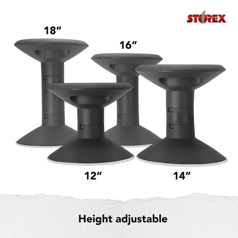 Storex Wiggle Stool – Active Flexible Seating for 12 - 18 Inch, Black gallery