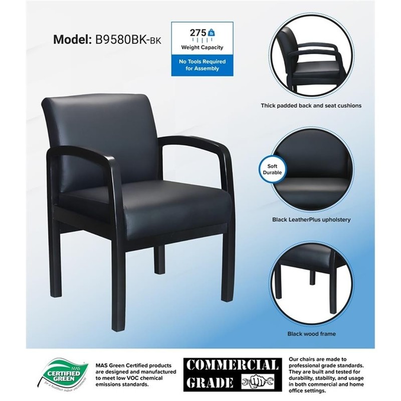Scranton & Co Assembled Guest Chair in Black LeatherPlus Upholstery gallery