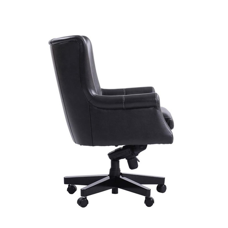 Parker Living Cyclone Leather Swivel Desk Chair in Black Finish gallery