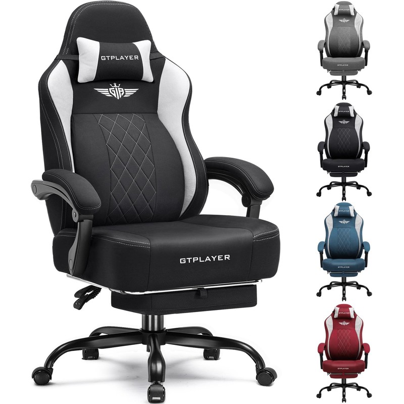 Big and Tall Gaming Chair Breathable Fabric Computer Chair with Strong Lumbar…