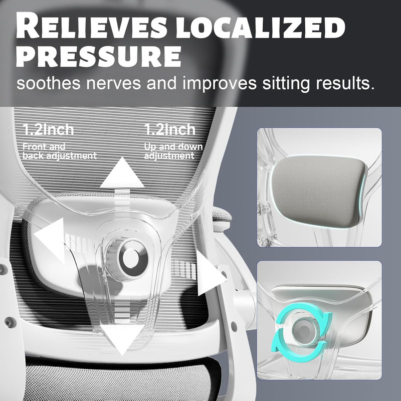 Ergonomic Office Chair with Lumbar Support & Headrest - 300Lb Capacity gallery