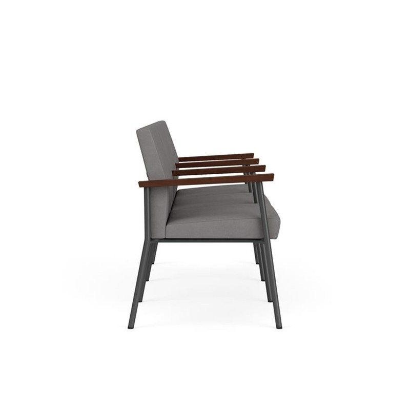Pemberly Row Reception Waiting 3-Seat Tandem Seating/Charcoal Steel/Light Gray gallery