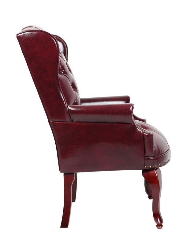 Boss Wingback Traditional Guest Chair In Burgundy MODEL # B809-BY gallery