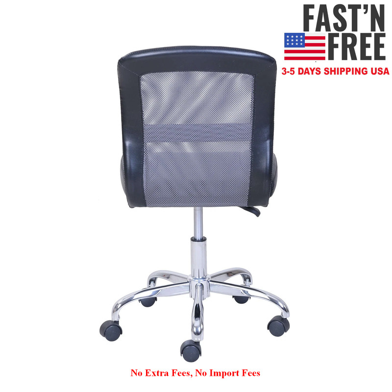 Mainstays Mid-Back, Vinyl Mesh Task Office Chair, Black and Gray, NEW USA SALE!! gallery