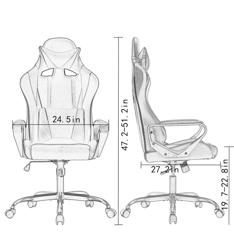 High-Back Gaming Chair PC Office Chair Computer Racing Chair PU Desk Task Cha... gallery