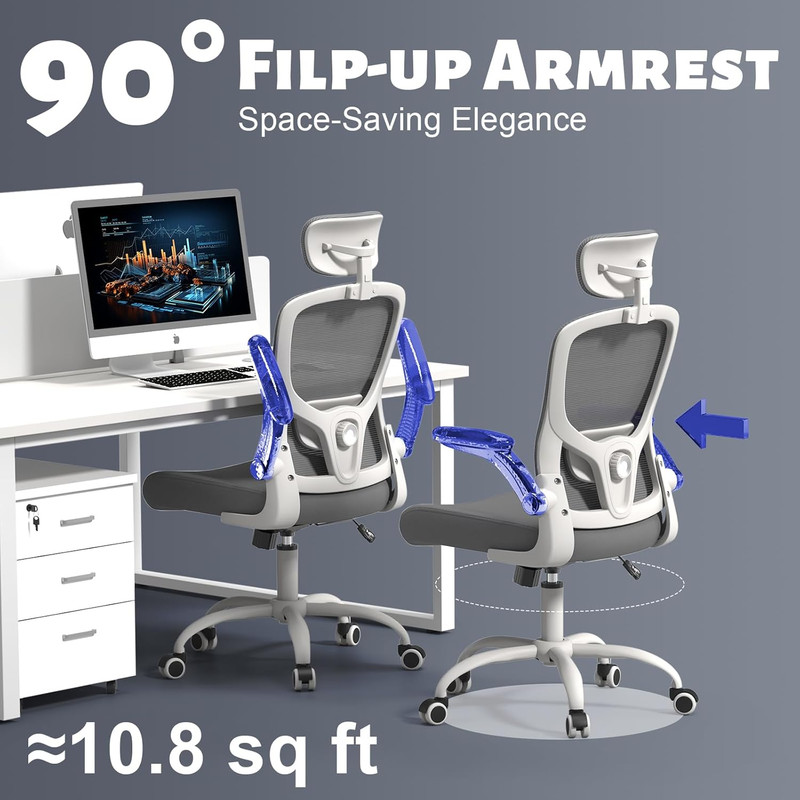 Ergonomic Office Chair with Lumbar Support & Headrest - 300Lb Capacity gallery