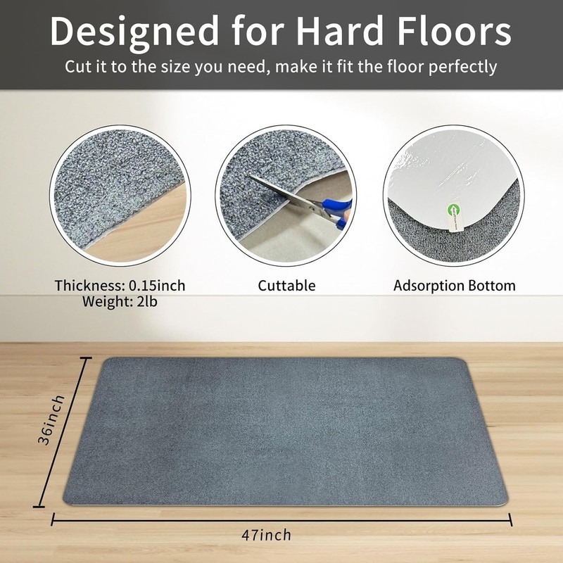 SHAREWIN Office Chair Mat for Hardwood/Tile Floor, 47"X36" Computer Gaming Chair gallery