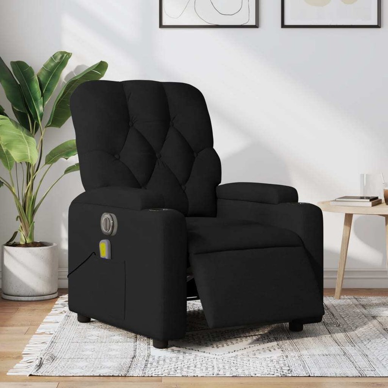 Massage Recliner Chair Wingback Reclining Armchair for Elderly Fabric vidaXL