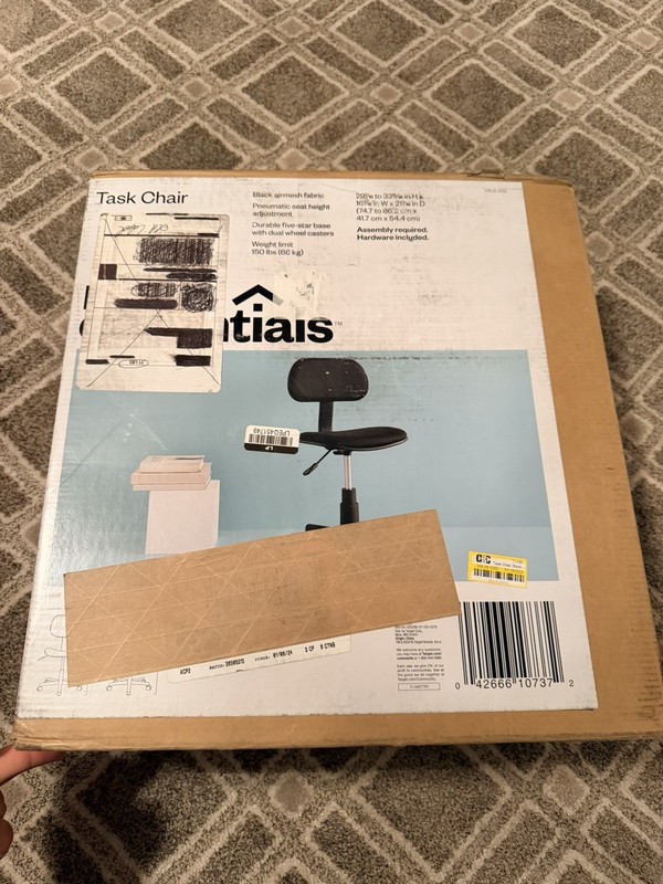 Dorm Task Chair Black – Room Essentials | New – Open Box