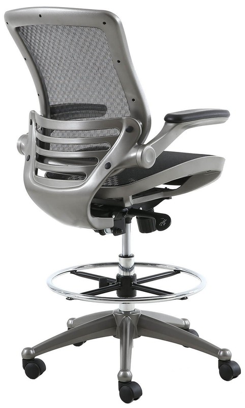 Harwick Evolve All Mesh Heavy Duty Drafting Chair - Gunmetal Finish [2250D-BK] gallery
