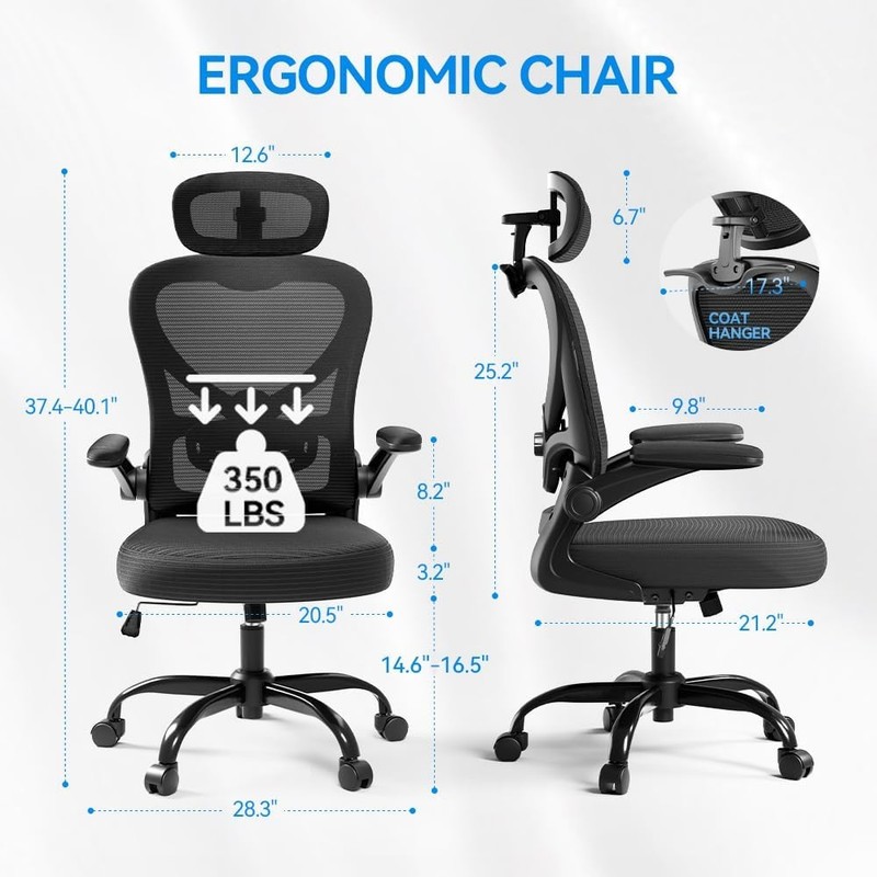 Freepub Ergonomic Office Chair Mesh Headrest 350LB gallery