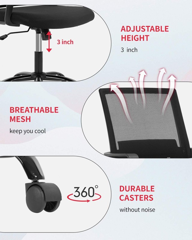 Office Chair Ergonomic Desk Task Chair Mesh Computer Chair Mid-Back Mesh Home... gallery