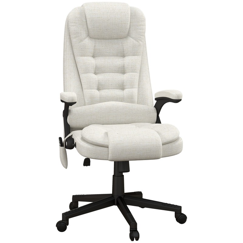 6 Point Vibrating Massage Office Desk Chair Executive with Heat Linen High Back gallery
