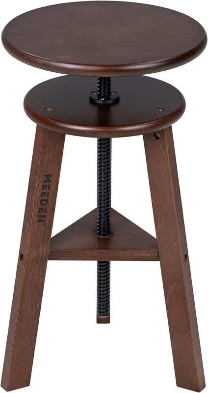 MEEDEN Drawing stool in walnut, beech, height-adjustable artist’s stool