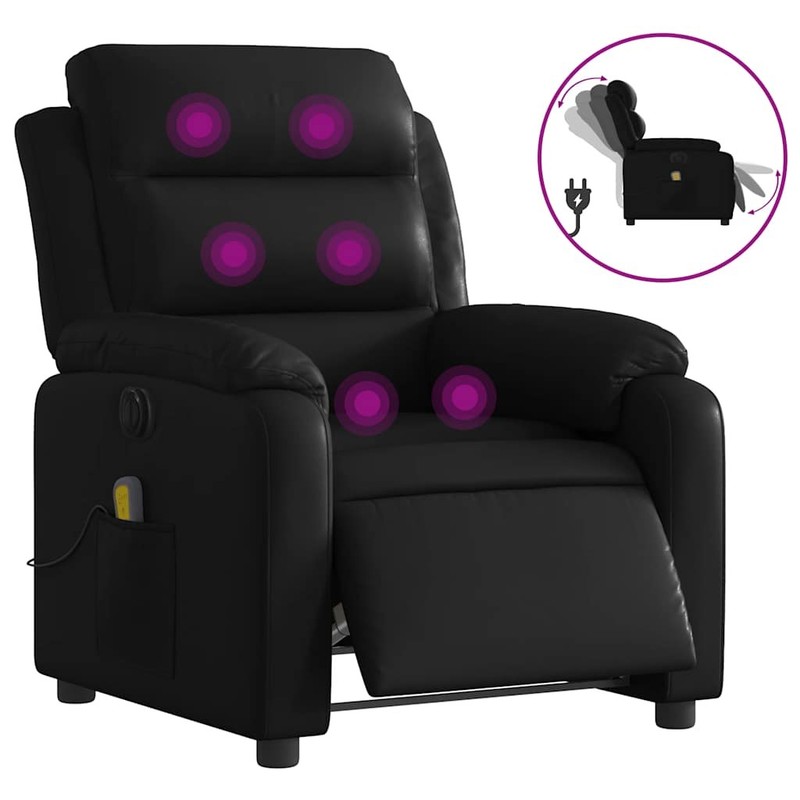 Massage Recliner Chair Reclining Armchair for Elderly Faux Leather vidaXL gallery