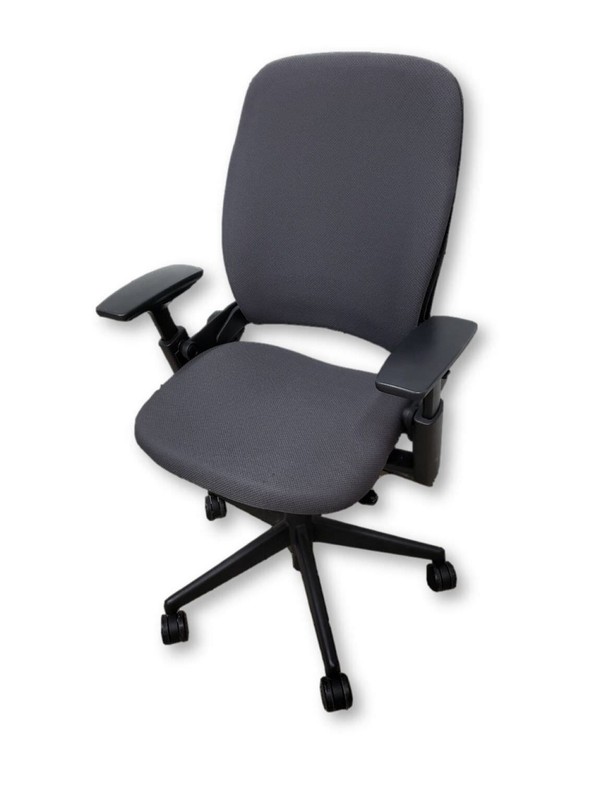 Steelcase Leap V2 Chair w/Black Base and Frame - Gray Fabric (Renewed)