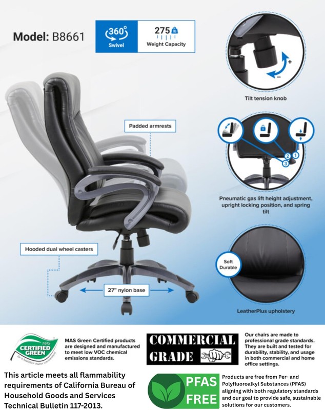Double Layer Executive Chair in Black gallery