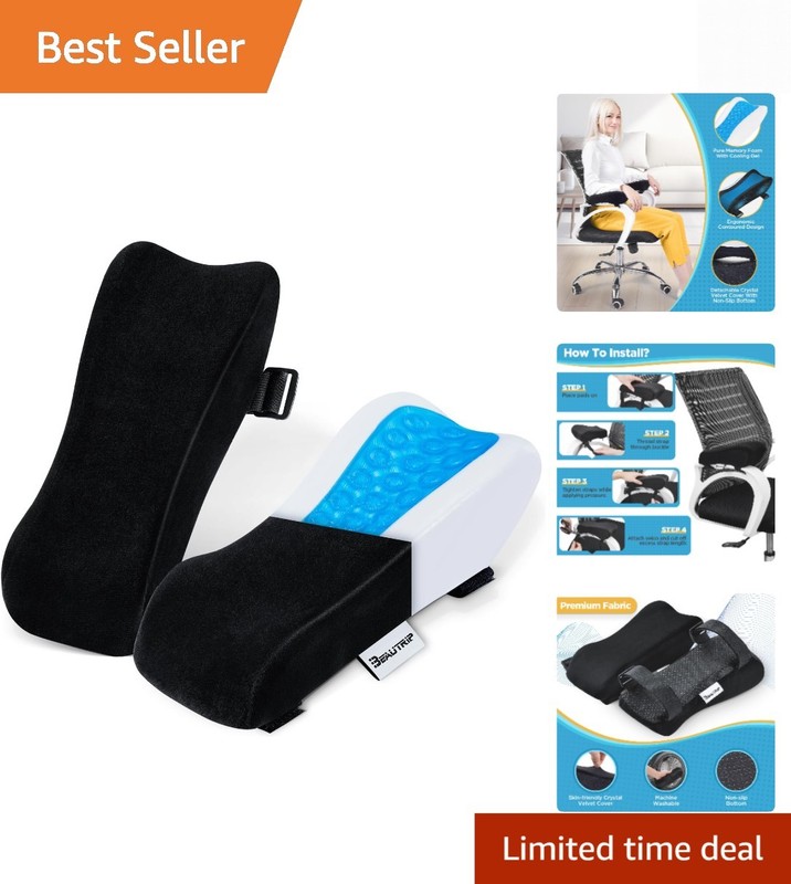 Double Pack Ergonomic Armrest Cushions 9.8x4 Inches - Versatile Comfort Solution
