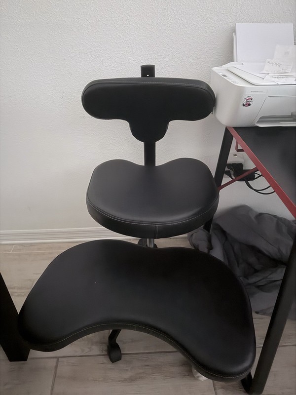 Knee Ergonomic Black Leather Chair with Back Support pick up only