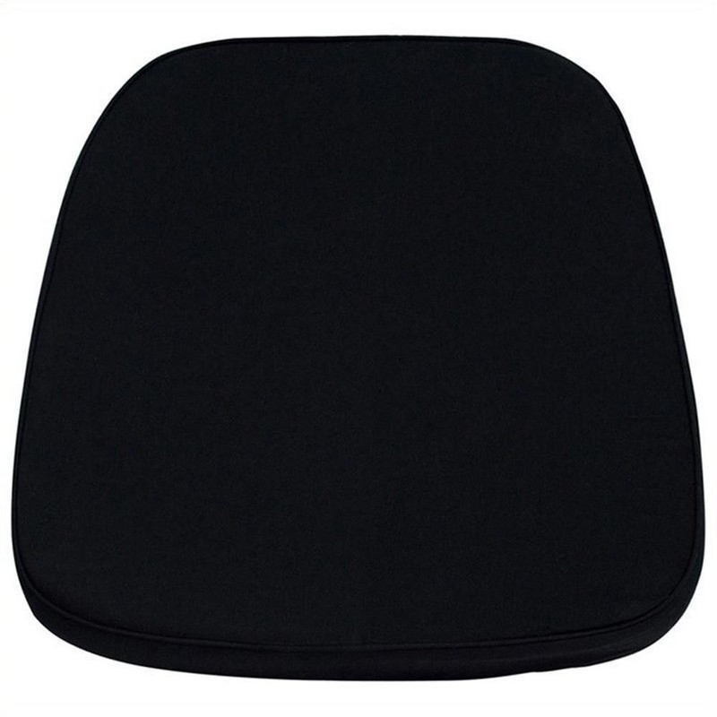 Maklaine Contemporary Soft Black Fabric Chiavari Chair Cushion