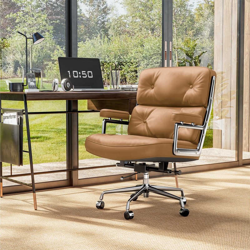 Modern Life Chair Genuine Leather Office Lobby Ergonomic Armchair Swivel Seat gallery