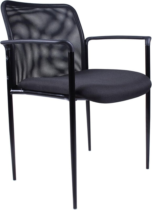 Stackable Mesh Guest Chair in Black 250 B6909-BK)