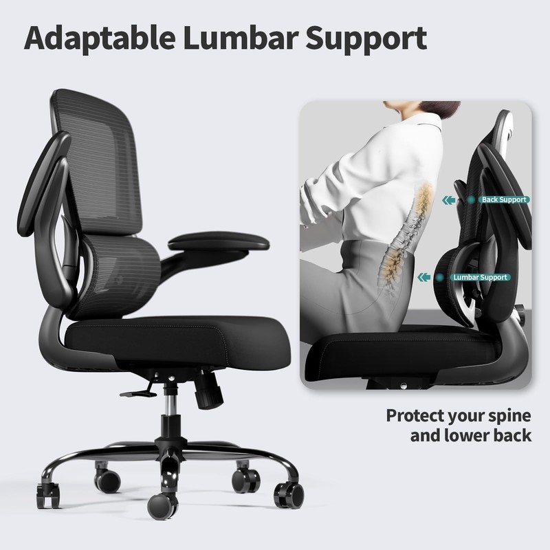 Office Chair - Ergonomic Desk Chair with Adjustable Lumbar Support, Mesh Comp... gallery