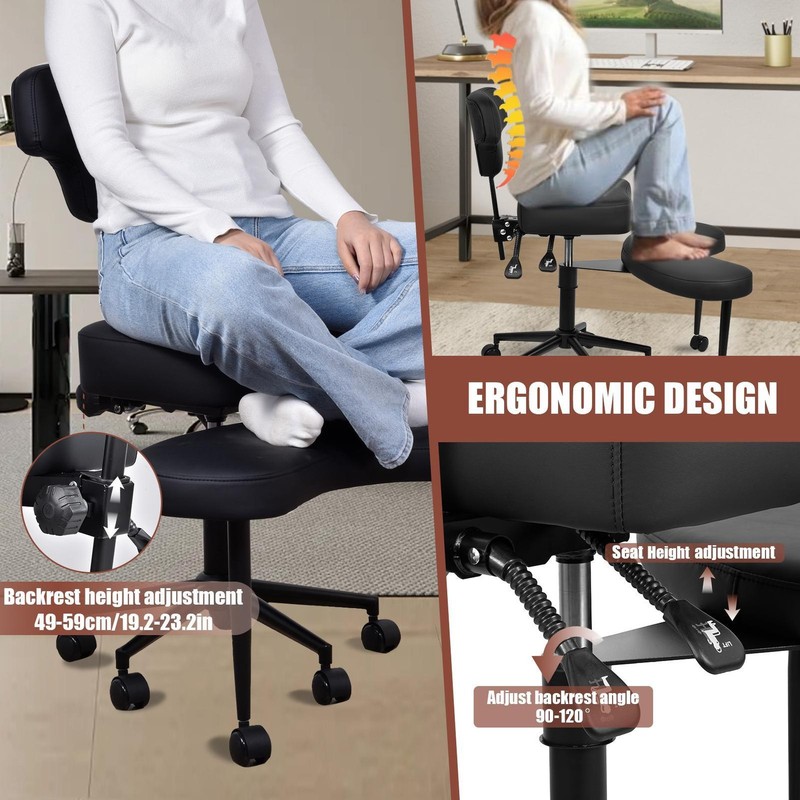 Ergonomic Meditation Chair Cross Legged Home Office ADHD Chair Adjustable Height