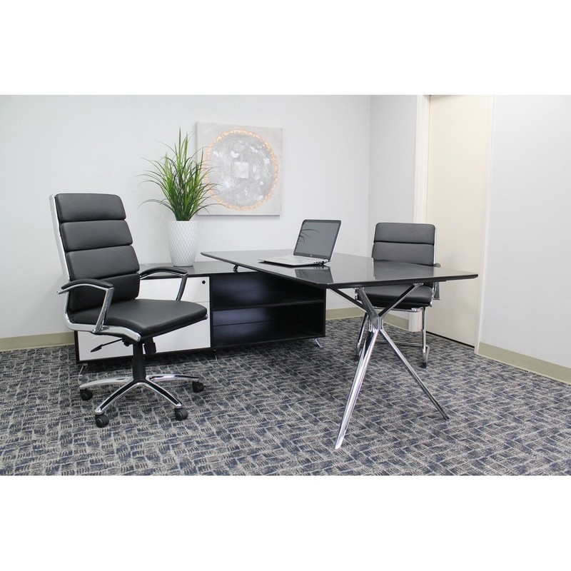 Boss Executive CaressoftPlus Chair with Metal Chrome Finish in Black gallery
