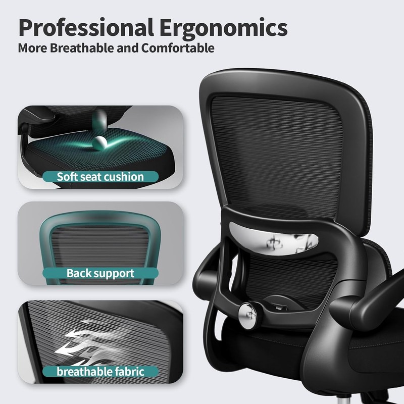 TRALT Black Ergonomic Desk Chair Mesh gallery