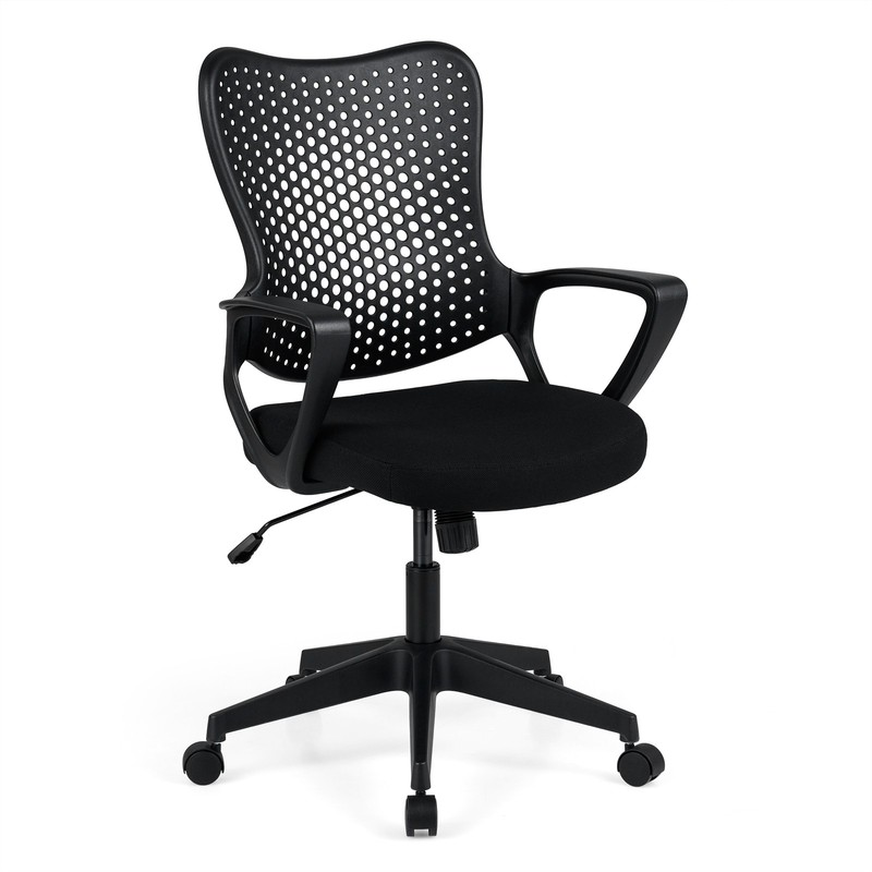 Ergonomic Office Chair w/Armrests, Padded Cushion & Butterfly Backrest for Study