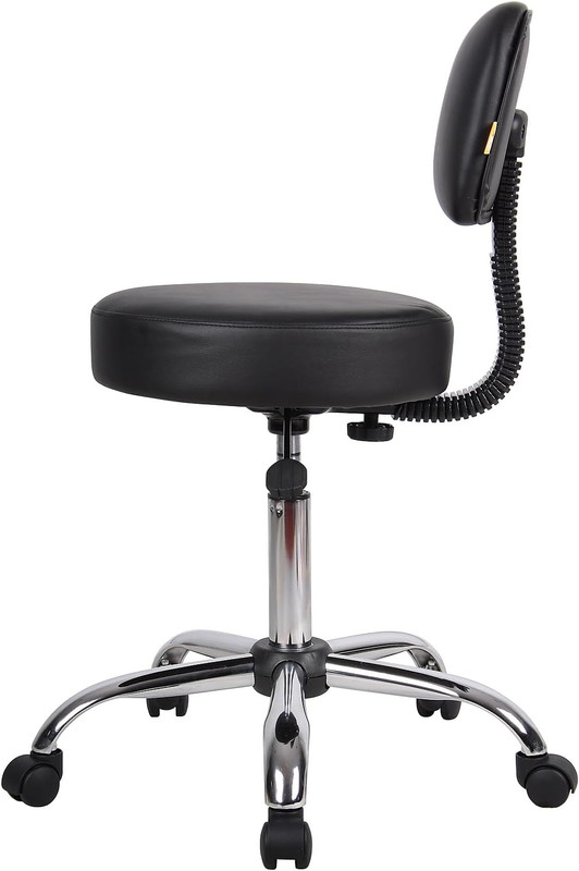 Ergonomic Black Vinyl Spa Stool with Back for Comfort and Support gallery