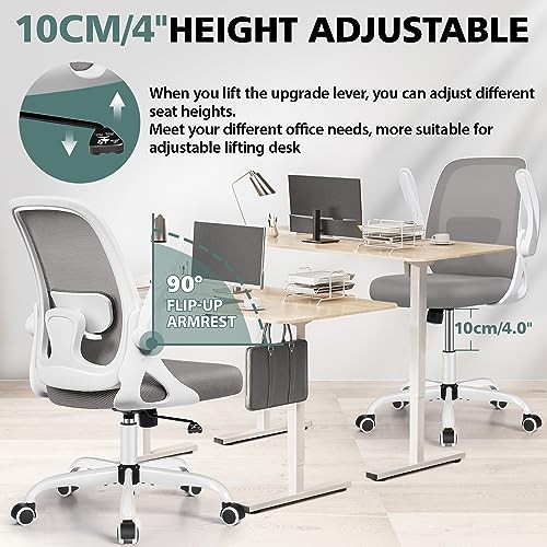 Office Chair Ergonomic Desk Chairs with Lumbar Support and Flip-up Arms Gray gallery