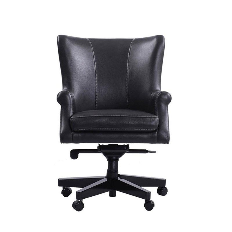 Parker Living Cyclone Leather Swivel Desk Chair in Black Finish gallery