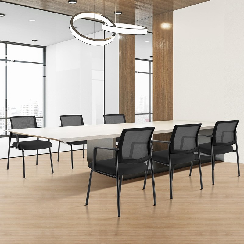 Stackable Mesh Guest Visitor Reception Chairs - Ergonomic Lumbar Support for ... gallery