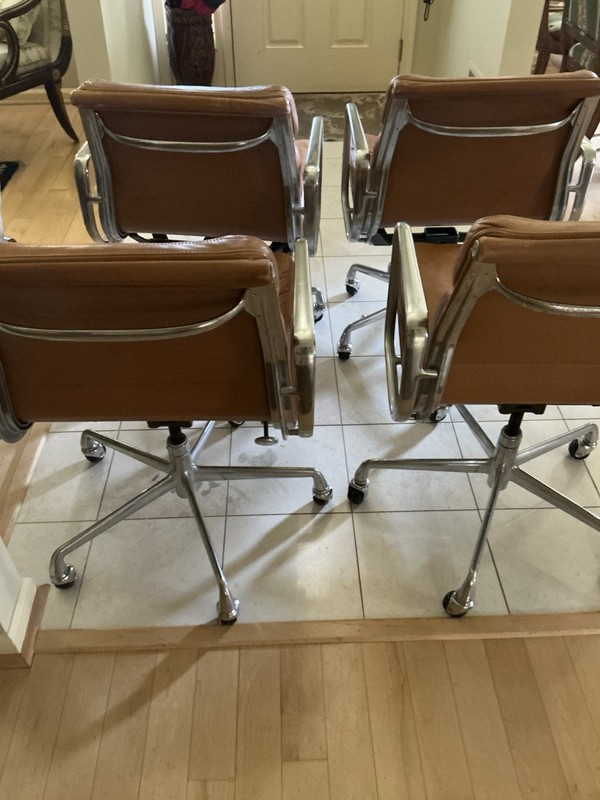 Vintage Herman Miller Eames Soft Pad Group Office Chair AE-435 Brown Leather 86' gallery
