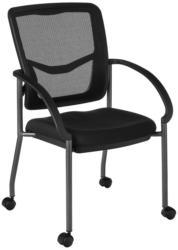 Office Star ProGrid Deluxe Stackable Visitor’s Chair with Breathable Back and…