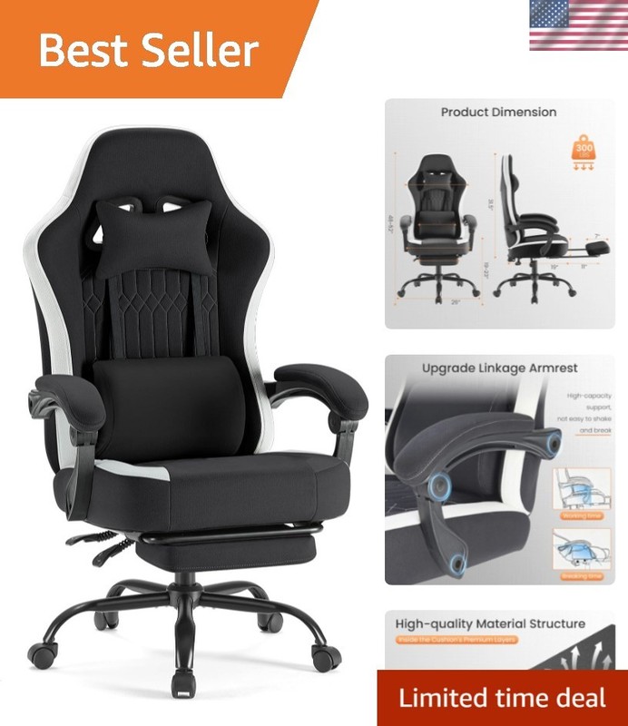 Gaming Chair with Linkage Armrests, Video Game Chairs with Pocket Spring Cush…