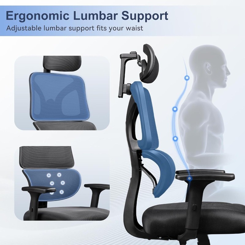 Big and Tall Ergonomic Office Chair with Breathable Mesh Back & Adjustable gallery