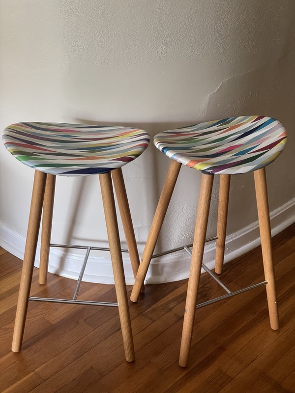Custom Steelcase Coalesse Enea Cafe Two Upholstered Stools