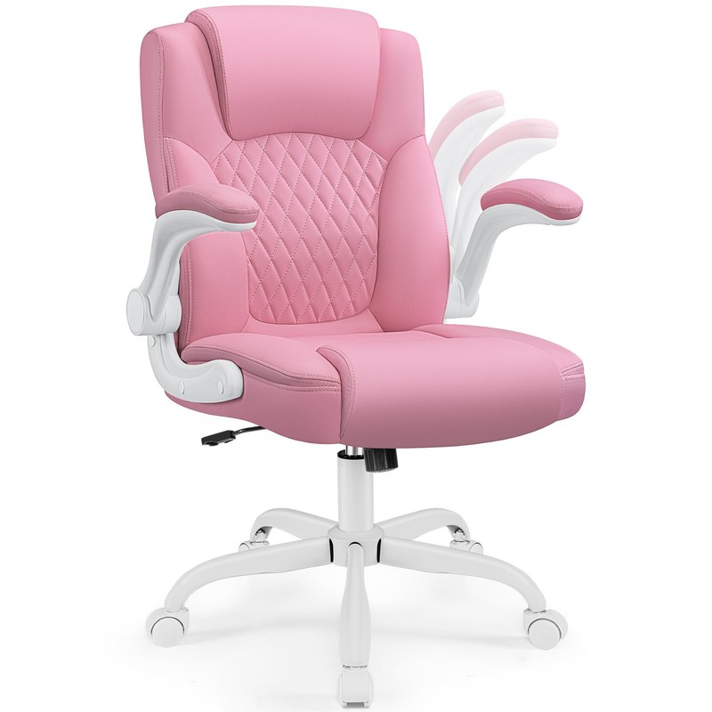 Brick Attic Leather Office Chair with 360° Swivel Free Small Wheel MP245 - Pink