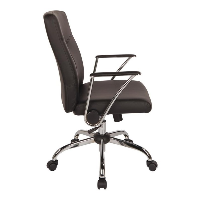Faux Leather Chair in Black with Chrome Base gallery